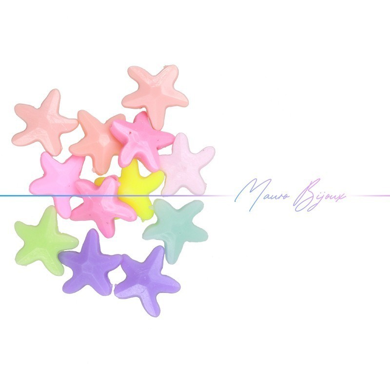 Resin Starfish Pastel Multicolor 21mm