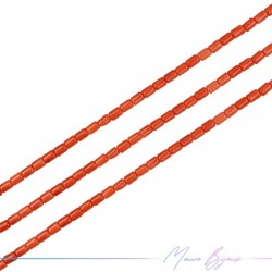 Thread of Orange Bambu Coral Polished Cylinder