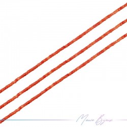 Thread of Orange Bambu Coral Polished Cylinder 2mm