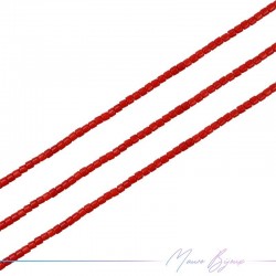 Fili di Corallo Bambu Cilindro Liscio Rosso 3mm
