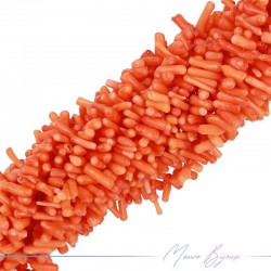 Thread of Orange Bambu Coral Polished Irregular Natural Shape