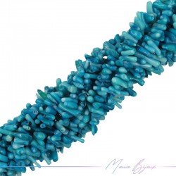 Thread of Blue Bambu Coral Polished Irregular Natural Shape
