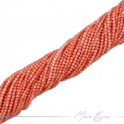 Thread of Bambu Coral Faceted Sphere Peach 2mm