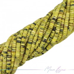 Thread of Yellow Jasper Polished Rondelle Shape