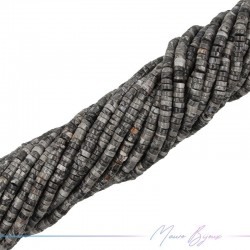 Thread of Gray Jasper Polished Rondelle Shape