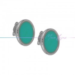 Perni orecchini in Ottone base Argento Forma Ovale Smaltati Turchese