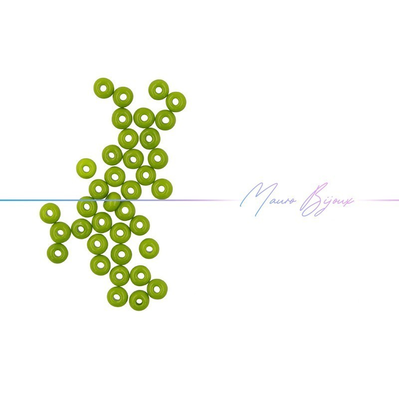 Glass Conteria Rondella 4mm Opaque Acid Green