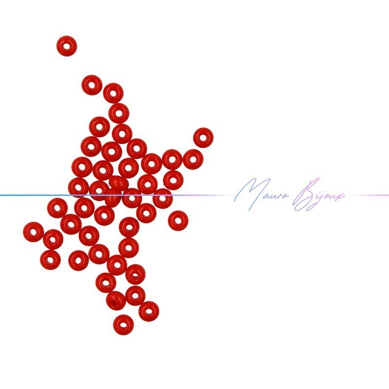 Conteria in Vetro Rondelle 4mm Opaco Rosso