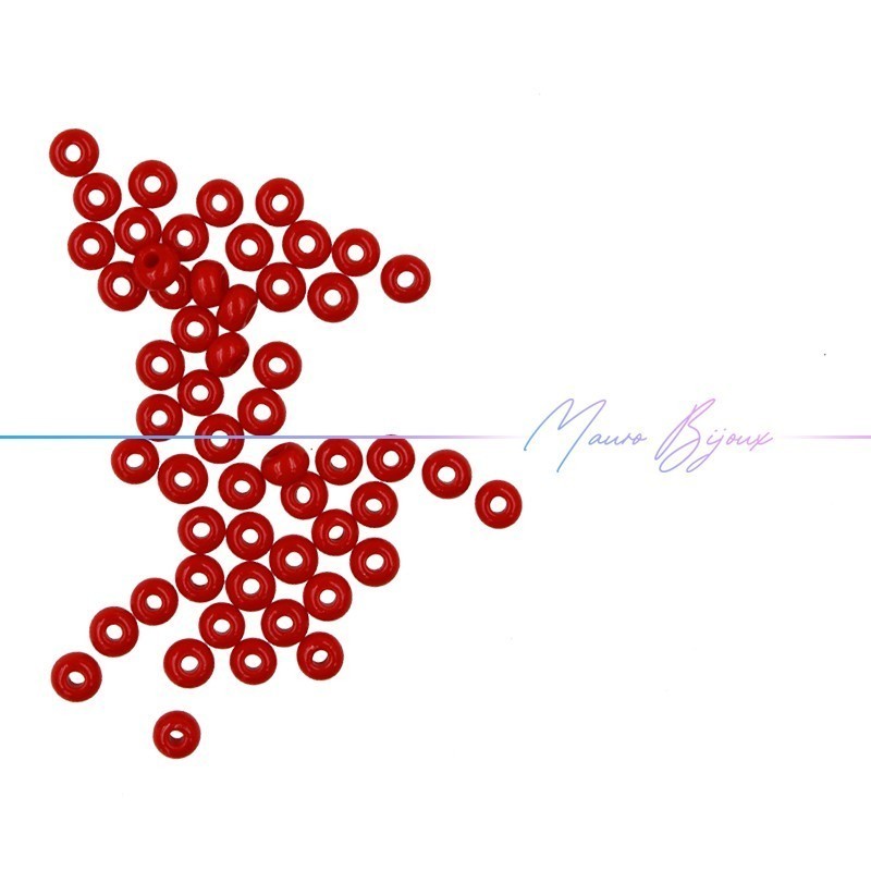 Glass Conteria Rondella 4mm Opaque Tomato Red