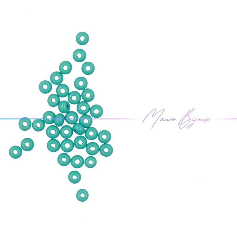 Conteria in Vetro Rondelle 4mm Opaco Verde Acqua