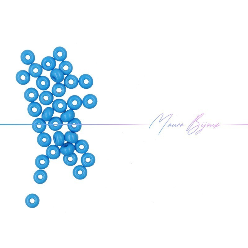 Glass Conteria Rondella 4mm Opaque Light Turquoise