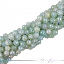 Striped Agate Faceted Sphere Light Blue