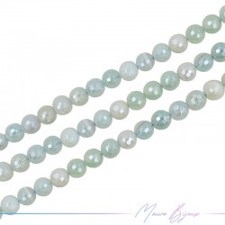Striped Agate Faceted Sphere Light Blue