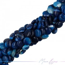 Striped Agate Polished Round Blue