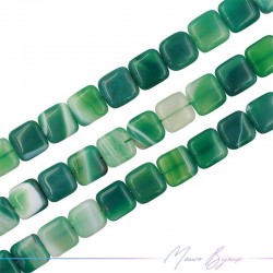 Striped Agate Polished Square Green