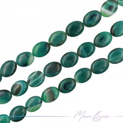 Striped Agate Polished Oval Green