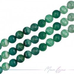 Striped Agate Faceted Sphere Green