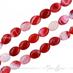 Striped Agate Polished Oval Red