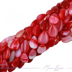 Striped Agate Polished Drops Red