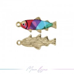 Charms Brass Enamelled Multicolor Fish 27x11mm