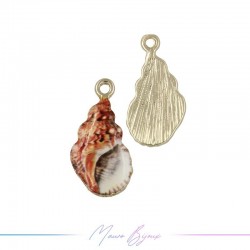 Shells B Charms Enamelled Brass Pendant orange 21x10mm