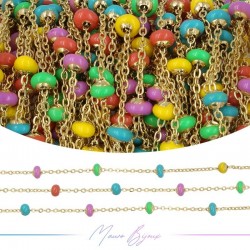 Chain in Gold Inox Enamelled Multicolor D 1mt