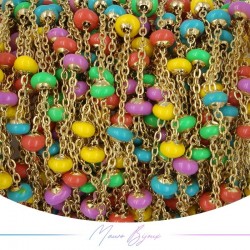 Chain in Gold Inox Enamelled Multicolor D 1mt