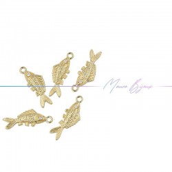 Fish Charms in Brass Gold 8x22mm