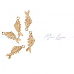 Fish Charms in Brass Rose Gold 8x22mm