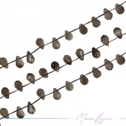 Quarzo Fumè Goccia Sfacettato 9x6mm (Filo di 40 cm)