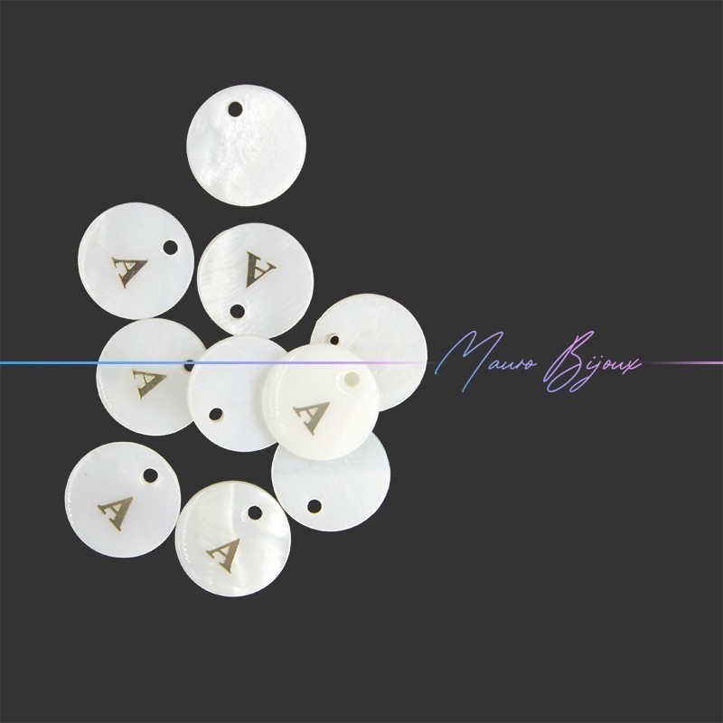 Nacre Letters A in Gold