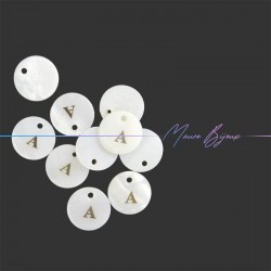 Nacre Letters A in Gold