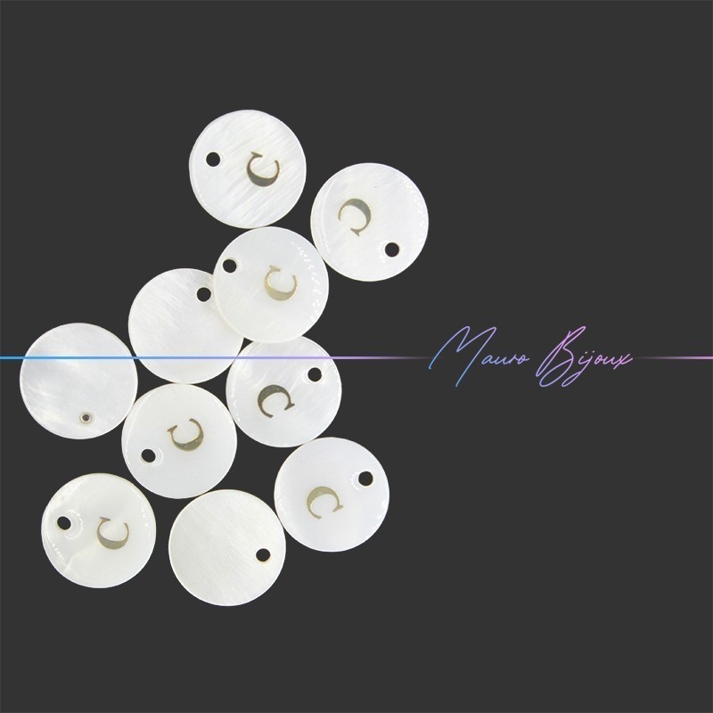 Ciondoli Madreperla Letterine C in Oro 13mm