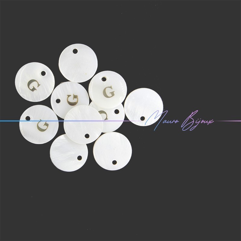 Nacre Letters G in Gold 13mm