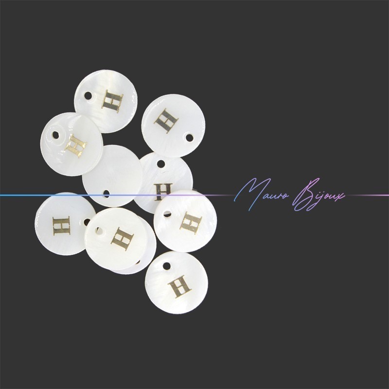 Nacre Letters H in Gold 13mm