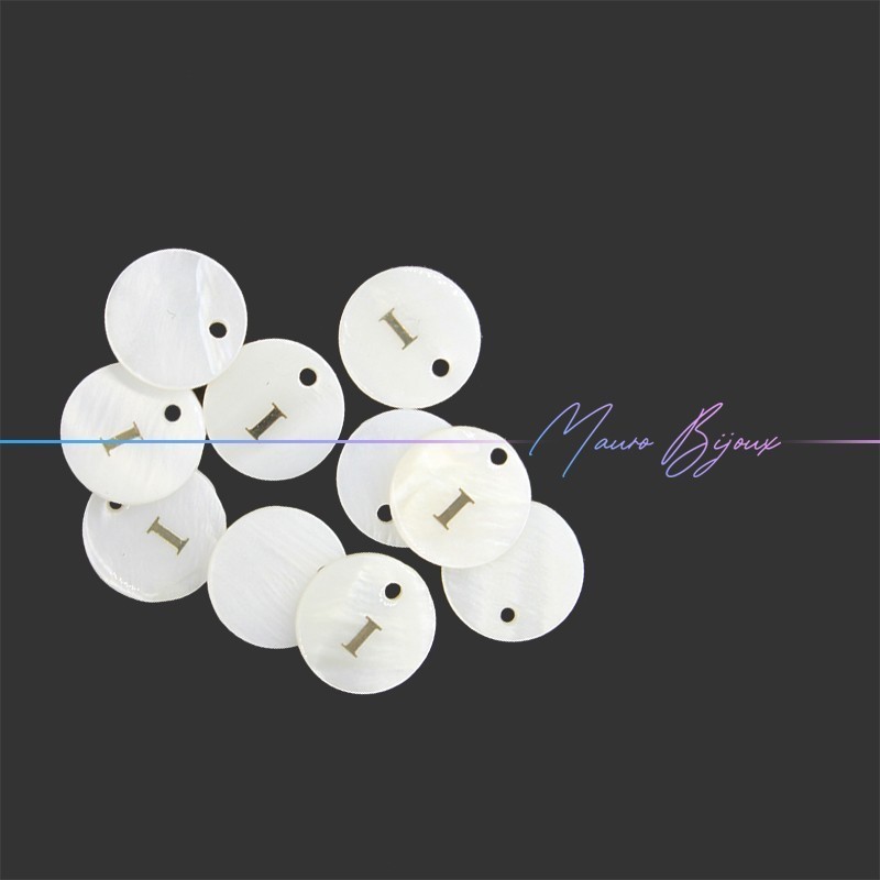Nacre Letters I in Gold 13mm