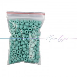 Conteria in Vetro Rondelle 4mm Opaco Verde Acqua