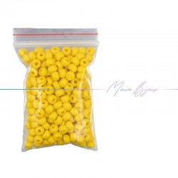 Conteria in Vetro Rondelle 4mm Opaco Giallo