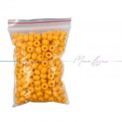 Conteria in Vetro Rondelle 4mm Opaco Giallo Ocra