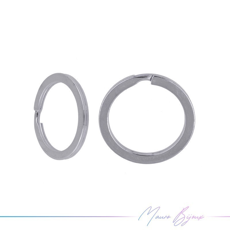 Anello Piatto per Portachiave Rodiato 33mm
