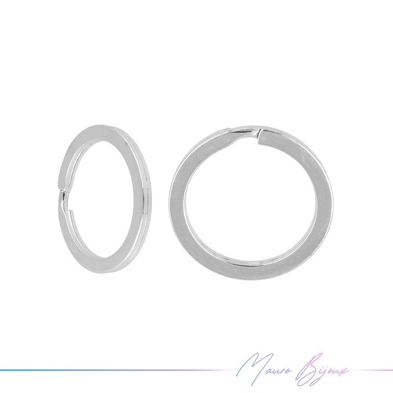 Anello Piatto per Portachiave Argentato 33mm