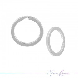 Anello Piatto per Portachiave Argentato 33mm