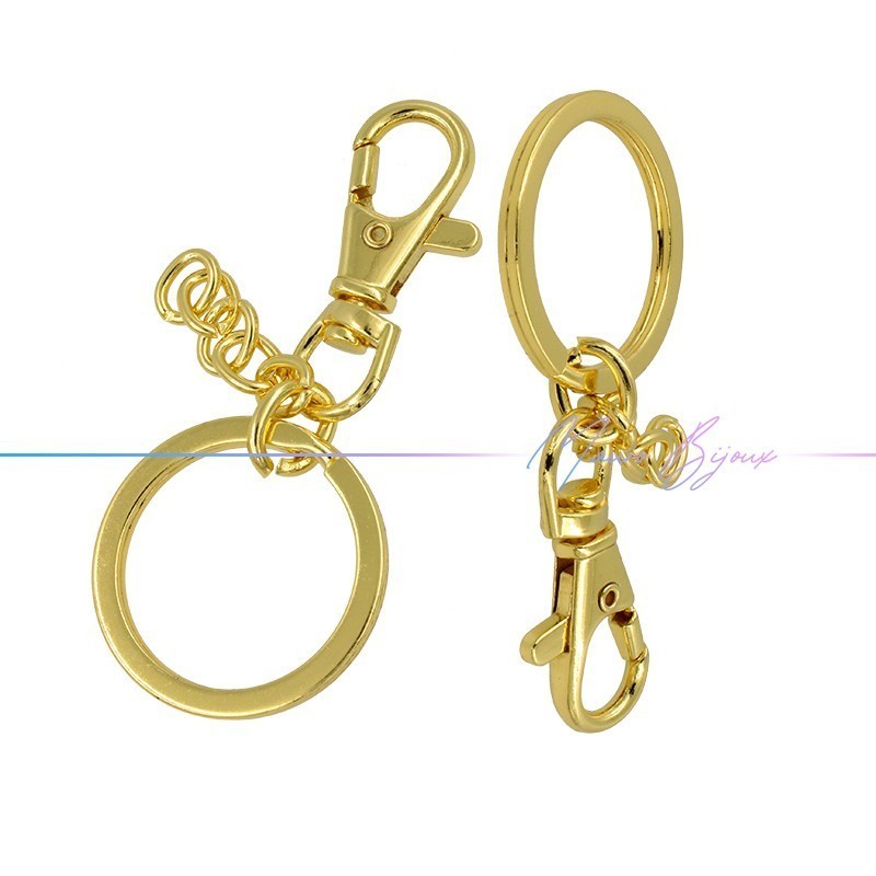 Key Holder with Carabiner Color Gold 38x20mm