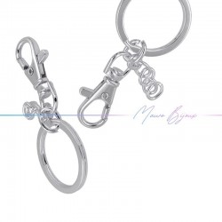 Key Holder with Carabiner Color Rhodium 38x20mm
