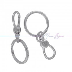 Keyholder  with Carabiner Color Rhodium 38x17mm