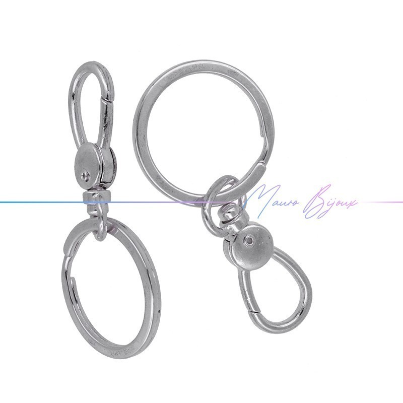 Portachiave con Moschettone Rodiato 38x17mm