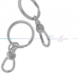 Portachiave con Moschettone Rodiato 38x17mm