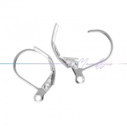 Hook Earring  in Brass Drop Type color Silver 15mm
