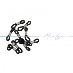 Silicone Earring Rubber Black Silver