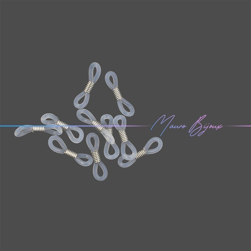 Gommini porta occhiali in silicone Trasparente Argento